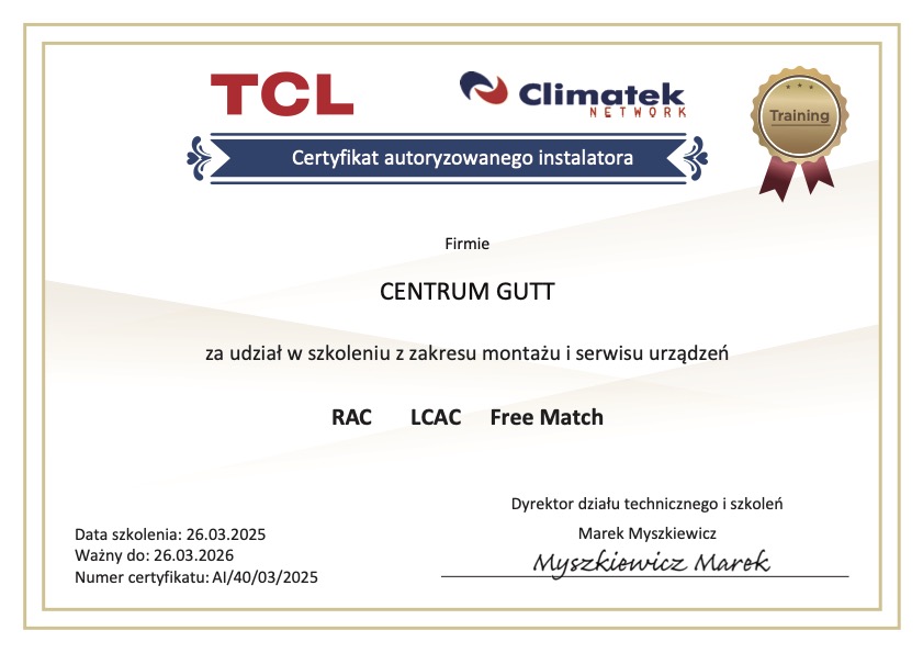 Klimatyzacja TCL Wrocław Centrum Gutt